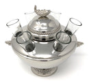 CAVIAR SERVER WITH 6 VODKA SHOT GLASSES WITH LID